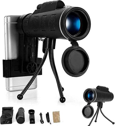 Telescope 40X60 Monocular Telescope for Adults, Hd High Power Bak4 Prism Waterproof Pocket Compact Monocular Scope with Smartphone Adapter Tripod for Birdwatching Hiking Camping Seeing in Saudi Arabia