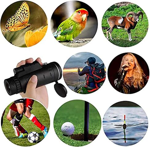 Telescope 40X60 Monocular Telescope for Adults, Hd High Power Bak4 Prism Waterproof Pocket Compact Monocular Scope with Smartphone Adapter Tripod for Birdwatching Hiking Camping Seeing in Saudi Arabia
