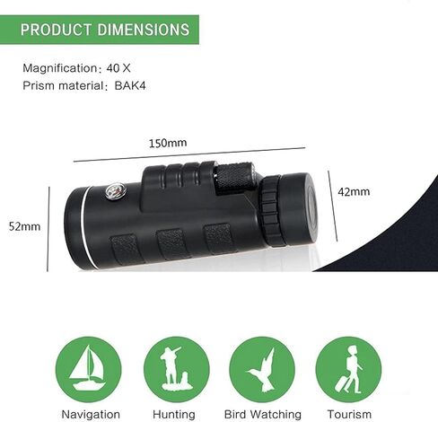 Monocular Telescope for Adults, for Target, High Definition with Tripod and Carrying Bag - for Wildlife Bird Watching in Saudi Arabia