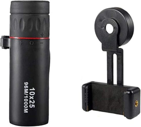 10x25 Portable Monocular Compact Mini BAK4 Prism FMC Lens Monocular with Smartphone Adapter for Adult Bird Watching, Outdoor, Travel, Sightseeing ADU Monocular Telescope in Saudi Arabia