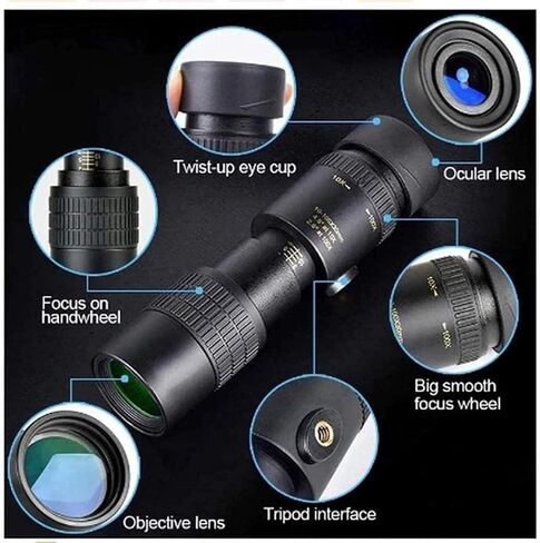 Monocular Telescope, Monocular Telescope 4k 10-300x40mm Super Telephoto Zoom Monocular Telescope, Super Telephoto Zoom Telescope for Travel//photographyatching, Outdoor in Saudi Arabia