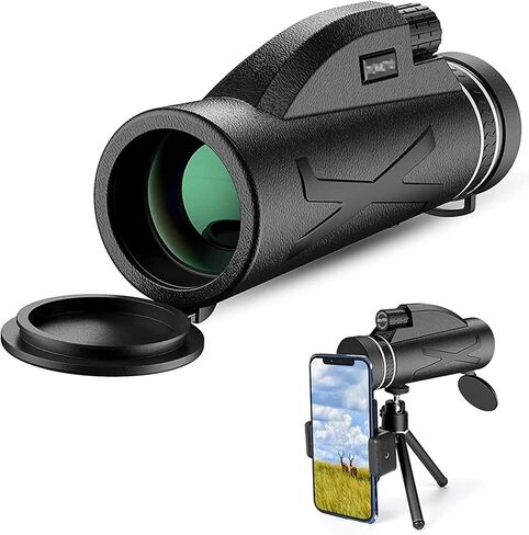 Monocular Telescope, 12×50 High-Power Prism HD Bifocal Monocular Telescope Portable Waterproof Anti-Fog Monocular Telescope with Smart Phone Holder Tripod Suitable for Bird Watching Camping Trip in Saudi Arabia