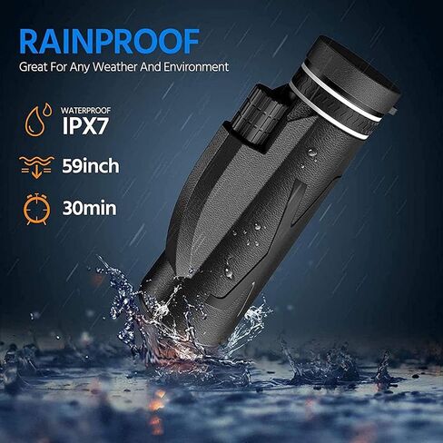 Monocular Telescope, 12×50 High-Power Prism HD Bifocal Monocular Telescope Portable Waterproof Anti-Fog Monocular Telescope with Smart Phone Holder Tripod Suitable for Bird Watching Camping Trip in Saudi Arabia