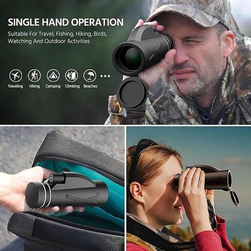 Monocular Telescope, 12×50 High-Power Prism HD Bifocal Monocular Telescope Portable Waterproof Anti-Fog Monocular Telescope with Smart Phone Holder Tripod Suitable for Bird Watching Camping Trip in Saudi Arabia