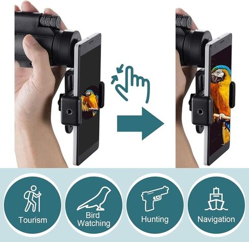 12x50 تلسكوب أحادي ، BAK4 PRISM & FMC HD النطاق الأحادي مع حامل الهواتف الذكية وترايبود ، IPX7 مقاوم للماء لمشاهدة الطيور ، التخييم ، الحفل الموسيقي in Saudi Arabia