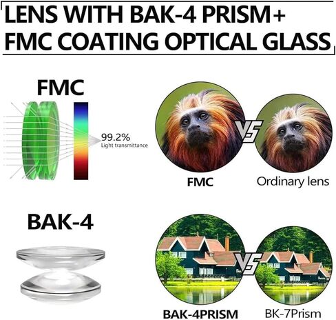 BAK4 HD Optics Prism Dual Focus Monocular Telescope, 40x60 Scope with Day & Low Scope with Smartphone Holder Adjustable Tripod in Saudi Arabia