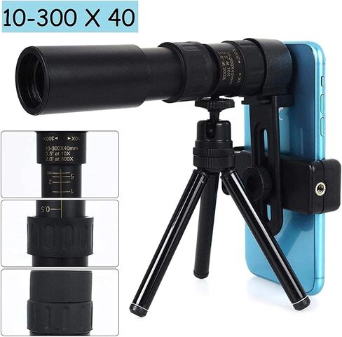 Monocular Telescope Telescope 4K 10-300X 40mm Zoom Portable Zoom Monocular Binoculars Light for Camping Single in Saudi Arabia