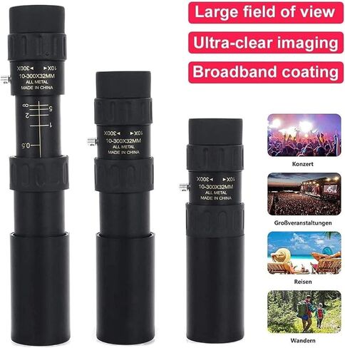 Monocular Telescope Telescope 4K 10-300X 40mm Zoom Portable Zoom Monocular Binoculars Light for Camping Single in Saudi Arabia