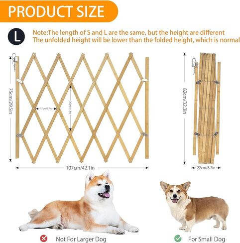 بوابة الكلب الخشبية القابلة للتوسيع ، بوابة الحيوانات الأليفة القابلة للسحب ، وحماية سلامة الكلب الصغيرة المتوسطة للحيوانات الأليفة لسلالم المدخل في حديقة الحديقة in Kuwait