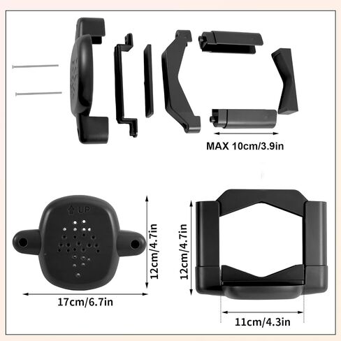 2pcs Baby Gate Banister Adapters, Black No-Drill Mounting Accessories Universal Stairway Baby Gate Mounting Kit for Round Square Railings in Saudi Arabia