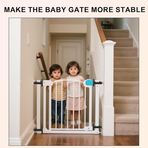 2pcs Baby Gate Banister Adapters, Black No-Drill Mounting Accessories Universal Stairway Baby Gate Mounting Kit for Round Square Railings in Saudi Arabia