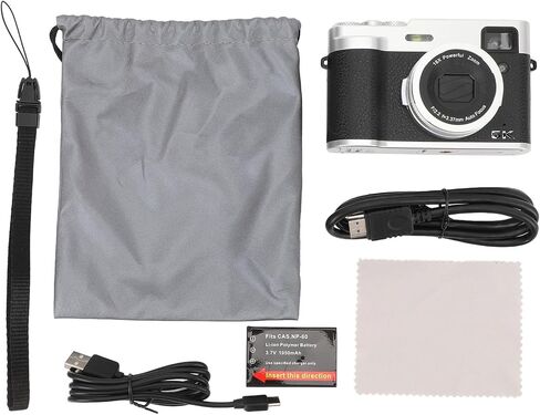 5K Digital Camera,48MP Front Rear Dual Cameras, 16X Zoom Function, 30FPS, Auto Focus Vlogging Camera DSLR Photo Video Camera (fosa5rtghnv1wz-12) in Saudi Arabia