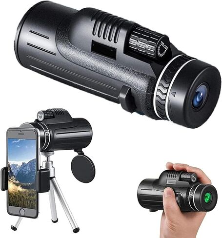 Monocular Telescope Mobile Phone 40x60 Binoculars Adults for Smartphone High Definition Zoom Wide Angle Telescope BAK4 FMC Lightweight with Mobile Phone Holder Tripod in Saudi Arabia