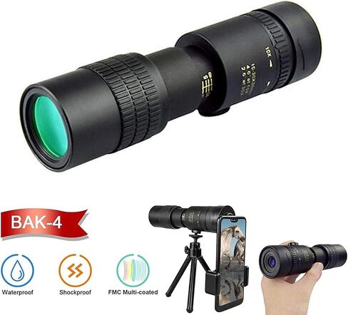 4K 10-300X40mm Monoculars Telescope, BAK4 Prism,FMC Lens, HD Waterproof Super Telephoto Zoom Monocular Telescope with Tripod for Bird Watching/Camping/Travelling/ in Saudi Arabia