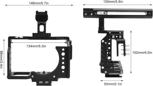 Camera Cage Kit Aluminum Alloy Video Rig Handheld Stabilizer for A7 Series in Saudi Arabia