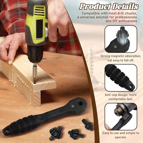Ratchet Drill Chuck Key ، 2 في 1 حفر تشاك راتشيت مفتاح ، متوافق مع معظم أدوات الكهرباء والطاقة in Kuwait