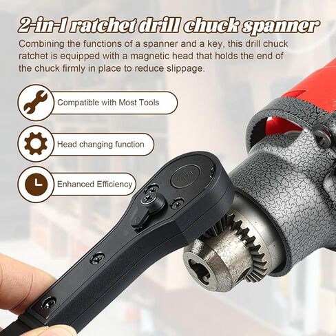 Ratchet Drill Chuck Key ، 2 في 1 حفر تشاك راتشيت مفتاح ، متوافق مع معظم أدوات الكهرباء والطاقة in Kuwait