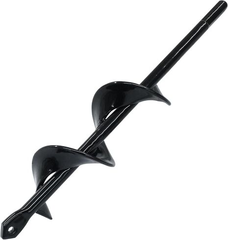 Garden Auger Drill Bit for Planting, 1.8x14.5 Inch Garden Auger Spiral Drill Bit for 3/8" Hex Drive Drill, Black in Saudi Arabia