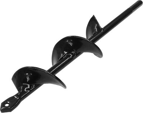 Garden Auger Drill Bit for Planting, 1.8x14.5 Inch Garden Auger Spiral Drill Bit for 3/8" Hex Drive Drill, Black in Saudi Arabia