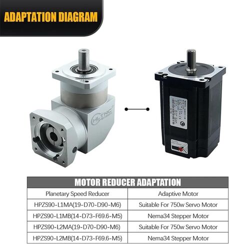 HPZS90 Right Angle 90 Degree Planetary Reducer Gearbox With 14 19mm Input For Engraver Nema34 Stepper Motor 80ST Servo (Color : 19 Input For Servo, Size : 50 to 1) in Saudi Arabia