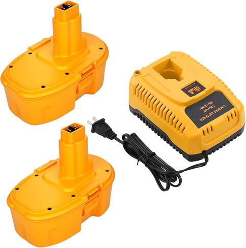 2packs 3600mah DC9096 بطارية واستبدال الشاحن DC9310 لبطارية DEWALT 18V XRP NI-MH DC9098 DC9099 DW9096 DW9098 DW9099 متوافقة مع أدوات الطاقة اللاسلكية 18 فولت 18 فولت (أصفر) in Kuwait