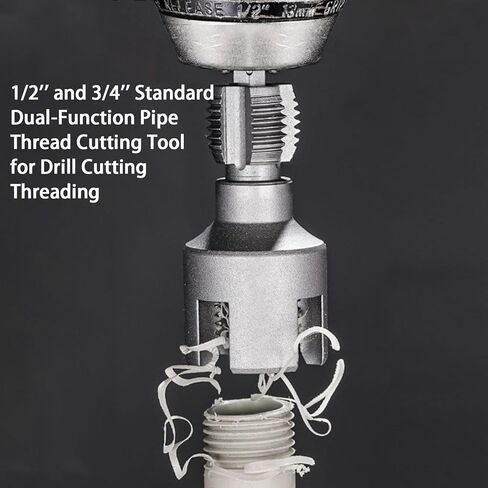 أداة خيط الأنابيب الخارجية الداخلية Yahesicm ، 1/2 '' 3/4 '' يموت PVC الأنبوب البلاستيكي مجموعة الأنبوب مزدوج الوظيفة لخيط القطع الحفر in Kuwait