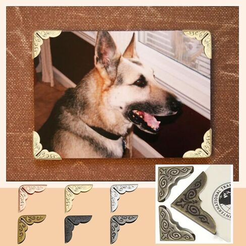 WADORN 240Pcs Metal Book Corner Protector, 6 Colors Iron Guard Edge Vintage Box Edge Cover for Book Scrapbooks Corner Protector Triangle Carved Decorative Protector for Photo Albums Notebooks Folders in Saudi Arabia