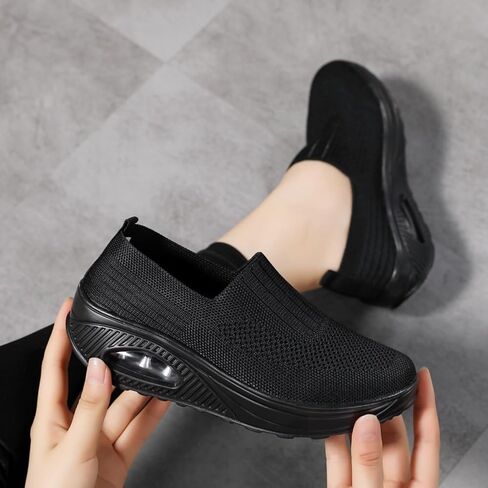 MyAllfeet للسيدات للوسائط الهوائية التي تزيد سميكة من السميك والأحذية غير الرسمية شبكة أحذية رياضية سميكة سليز in Kuwait