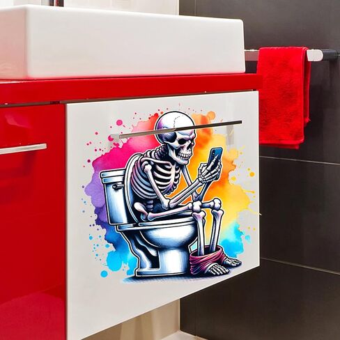 Halloween Wall Sticker Goth Skull Wall Decals Peel and Stick Horror Halloween Decoration for School Home Office Bathroom Party Supplies Decor(2 Sheets) in Saudi Arabia