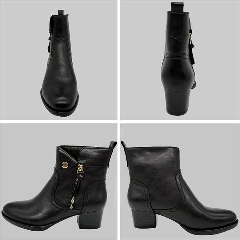 Womens Ankle Office Booties for Ladies,Women's Fashion Block Low Heel Ankle Boots Pointed Toe Zip Up Casual Size in Saudi Arabia