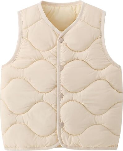 AMIYAN Toddler Baby Boy Girls Puffer Vest Sleeveless Jacket Fall Winter Waistcoat Outerwear with Pocket in Kuwait
