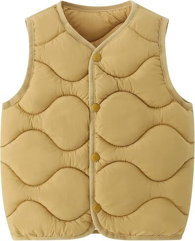 AMIYAN Toddler Baby Boy Girls Puffer Vest Sleeveless Jacket Fall Winter Waistcoat Outerwear with Pocket in Kuwait