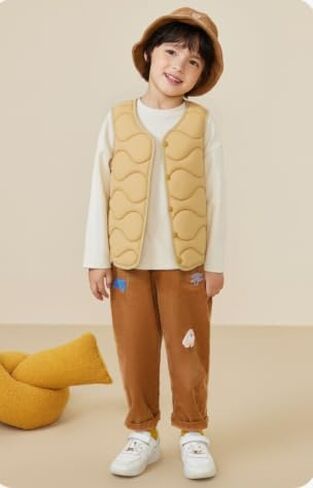 AMIYAN Toddler Baby Boy Girls Puffer Vest Sleeveless Jacket Fall Winter Waistcoat Outerwear with Pocket in Kuwait