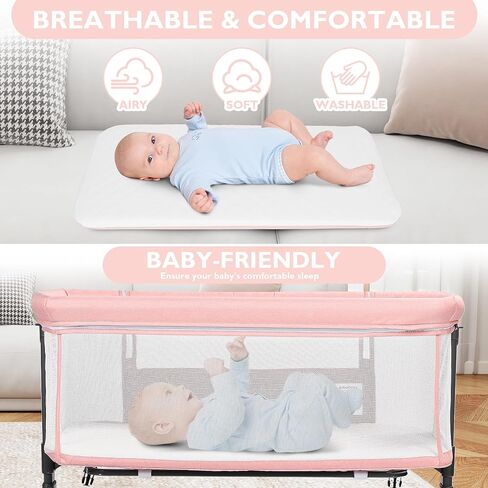Baby Bassinet Bedside Sleeper ، 2 في 1 قابلة للطي من سرير حديثي الولادة نائمًا ، سرير سفر رضيع شبكي بالكامل للأطفال الصغار ، 6 ارتفاع قابل للتعديل ، مع 4 عجلات ، رمادي in Kuwait