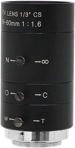 شريحة مجهر مختبر 6-60 مم 1/3 "CS MOUNT C_CTV عدسة 3MP APERTURE F1.6 1/3" تنسيق صورة CCD يدوي تكبير العدسة البصرية لقطع أجزاء مجهر كاميرا المراقبة in Kuwait