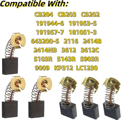 CB204 Carbon Brushes Coals لـ Makita CB-204 CB204 CB203 CB202 CB200 191953-5 191957-7 Grinder 6Pack in Kuwait