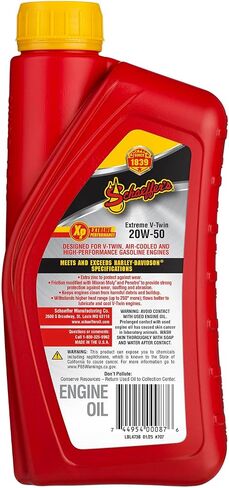 Schaeffer Manufacturing Co. 0707-012 Extreme V-Twin Synthetic Plus Racing Oil 20W-50, 1-Quart Bottle (Pack of 12) in Saudi Arabia