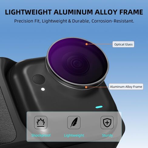 مرشح العدسات المصمم للكاميرا insta360 go ultra ، الزجاج البصري AGC عدسة إضافية عالية الإرسال-إعادة تثبيت ماء ومضاد للثقب سهلة التثبيت (CPL) in Saudi Arabia