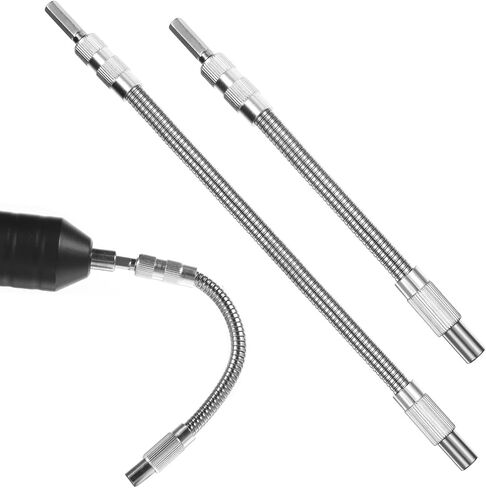 Bewudy 2 Pcs Flexible Drill Bit Extension, Bendable Drill Bit Extende Screwdriver Drills Bits Holder Silver Drills Flexible Shaft for Home Repair Installations in Saudi Arabia