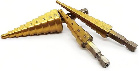 3 PCS STEP STEP STEP STET STET ، Pagoda HSS Steel Titanium Plated Praling Bit Princtional Multifunctional Hole Bots ، High Speed ​​Steel Drill Cone Bits for Aluminium ، Stainlic Steel ، Metal ، Wood ، Plastic in Saudi Arabia