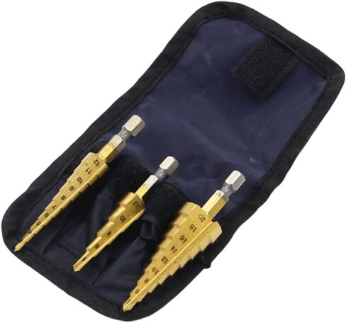 3 PCS STEP STEP STEP STET STET ، Pagoda HSS Steel Titanium Plated Praling Bit Princtional Multifunctional Hole Bots ، High Speed ​​Steel Drill Cone Bits for Aluminium ، Stainlic Steel ، Metal ، Wood ، Plastic in Saudi Arabia