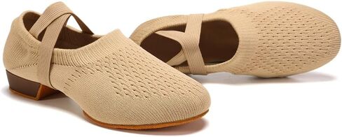 Women's Latin Dance Practice Shoes Beginner 1" Low Heel Standard Ballroom Social Dance Sneaker in Kuwait