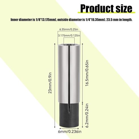 2 Pack 1/4" to 1/8" Collet Adapter, High-Carbon Steel 1/4 to 1/8 Router Collet Adapter Converter for CNC Lathe Router Cutter Milling Bit Collet Reducer in Saudi Arabia