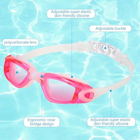 12 Pack Swim Goggles for Adult Anti Fog Swimming Glasses Leak Proof Swim Equipment with 12 Waterproof Nose Clips and Earplugs for Men Women Kids Youth in Saudi Arabia