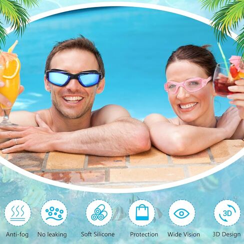 12 Pack Swim Goggles for Adult Anti Fog Swimming Glasses Leak Proof Swim Equipment with 12 Waterproof Nose Clips and Earplugs for Men Women Kids Youth in Saudi Arabia