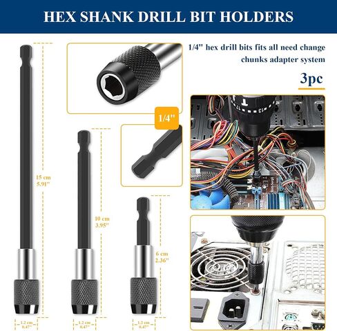 PRIDE&CRAFT 26Pcs Bike Repair Flexible Drill Bit Extension Set,105° Right Angle Drill Attachmentt,1/4 3/8 1/2"Impact Driver Rotatable Socket Adapter,Bits Holder,Bendable Drill Bit Extension Tool Set in Saudi Arabia