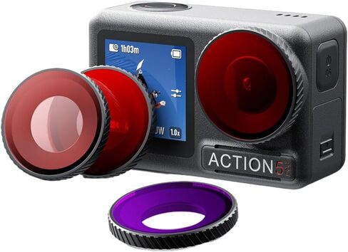 مرشحات الغوص لـ DJI Osmo Action 5 Pro / 4 ، غطاء حماية عدسة Filter لـ DJI Osmo Action 5 Pro / 4 (Purple) in Saudi Arabia