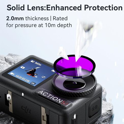 مرشحات الغوص لـ DJI Osmo Action 5 Pro / 4 ، غطاء حماية عدسة Filter لـ DJI Osmo Action 5 Pro / 4 (Purple) in Saudi Arabia