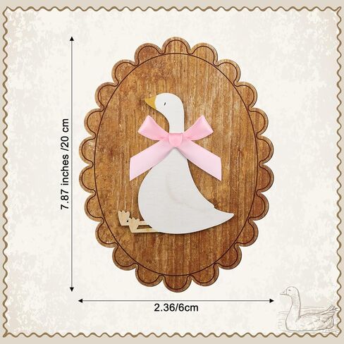 Weysat Goose Decory Decory Wooden One Silly Goose Wall Art مع القوس الوردي الحقيقي ، والحيوانات المضحكة صورة بطة الجدار المزرعة الأوز العمل الفني لزخارف غرفة الحضانة in Saudi Arabia