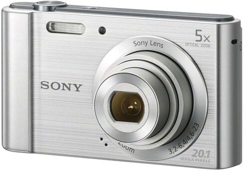 Sony Cybershot DSC-W800 Compact Digital 20.1 Megapixel Camera مع Super يحتوي على مستشعر CCD ، شاشة LCD صافية 2.7 بوصة ، وحزام المعصم (الفضة ، متجددة) in Saudi Arabia